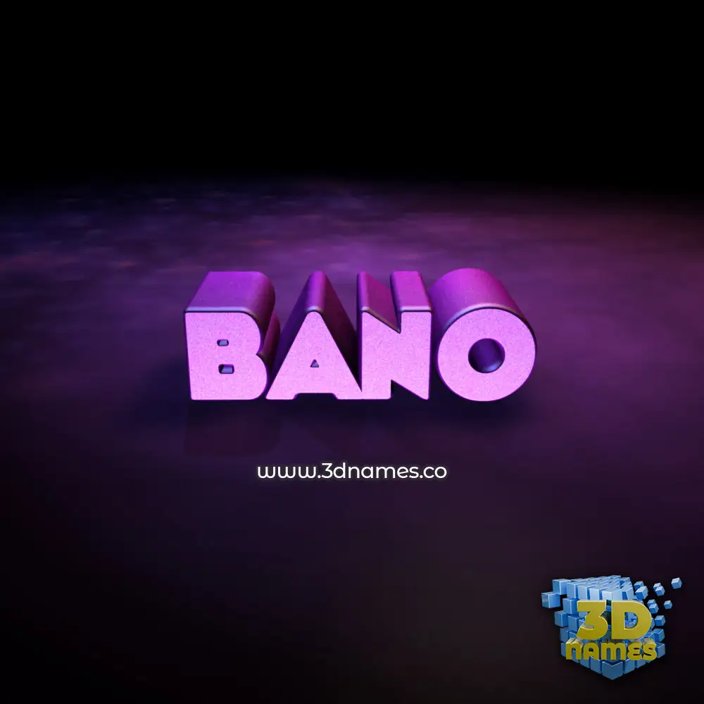 bano in Big Purple style - 3D name wallpaper