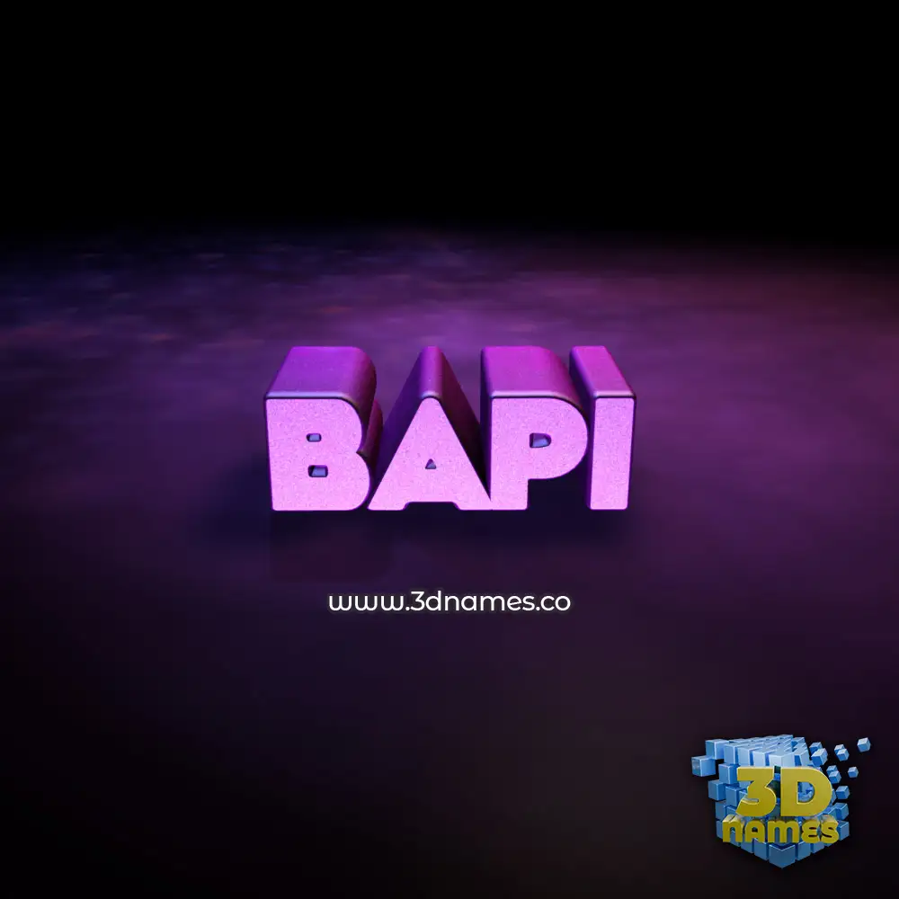 bapi in Big Purple style - 3D name wallpaper