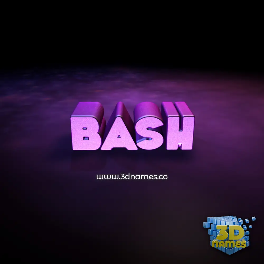 bash in Big Purple style - 3D name wallpaper