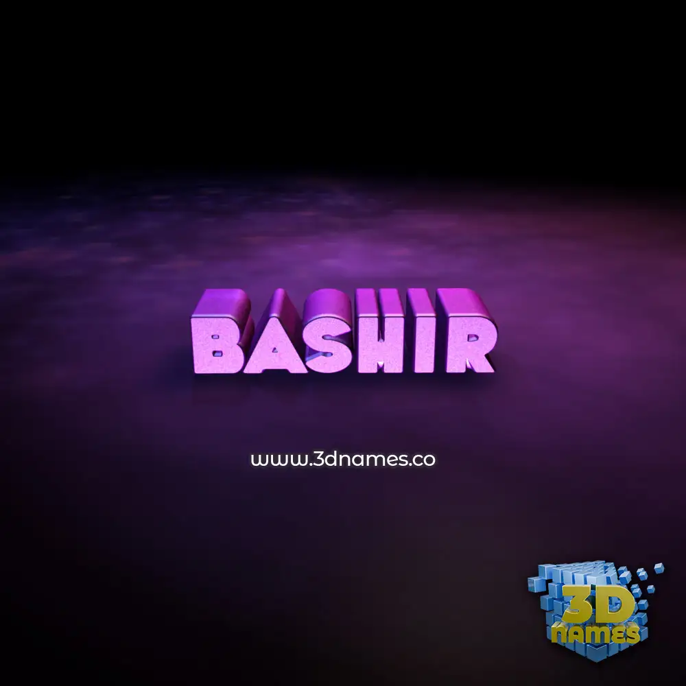 bashir in Big Purple style - 3D name wallpaper