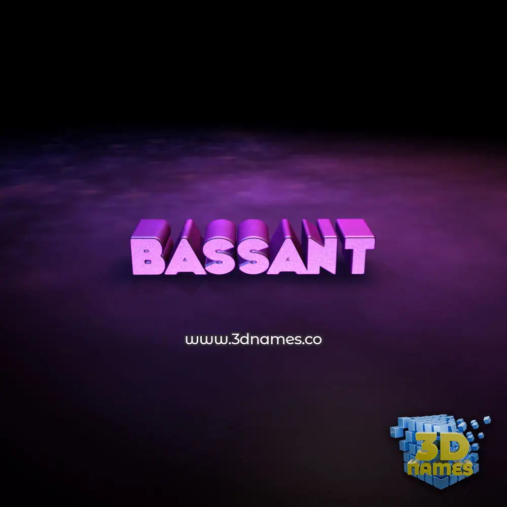 bassant in Big Purple style - 3D name wallpaper
