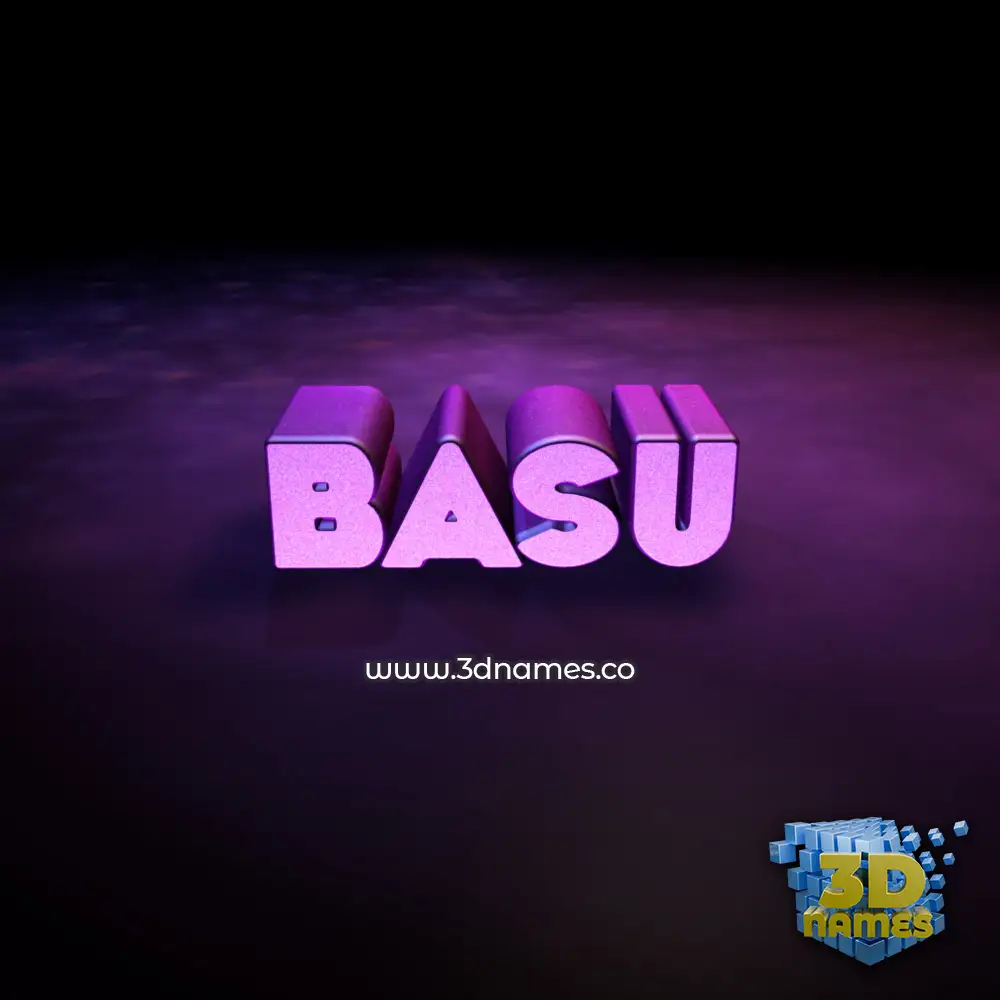 basu in Big Purple style - 3D name wallpaper