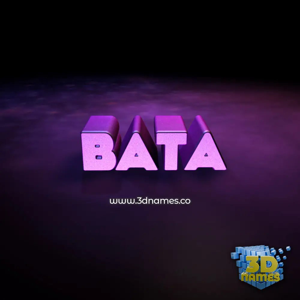bata in Big Purple style - 3D name wallpaper