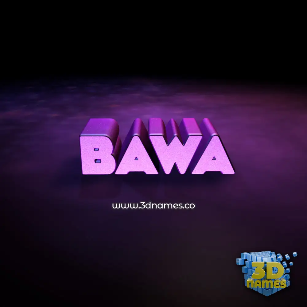 bawa in Big Purple style - 3D name wallpaper