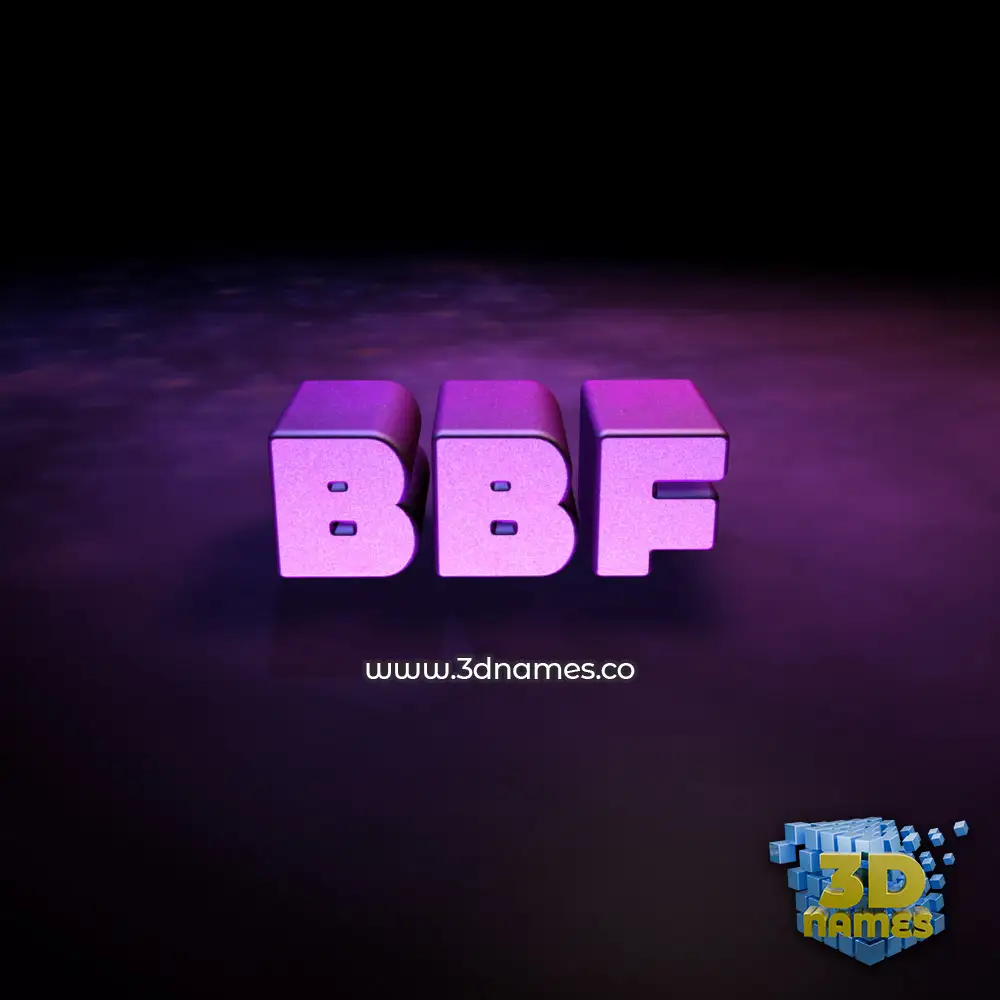bbf in Big Purple style - 3D name wallpaper