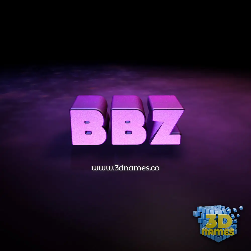 bbz in Big Purple style - 3D name wallpaper