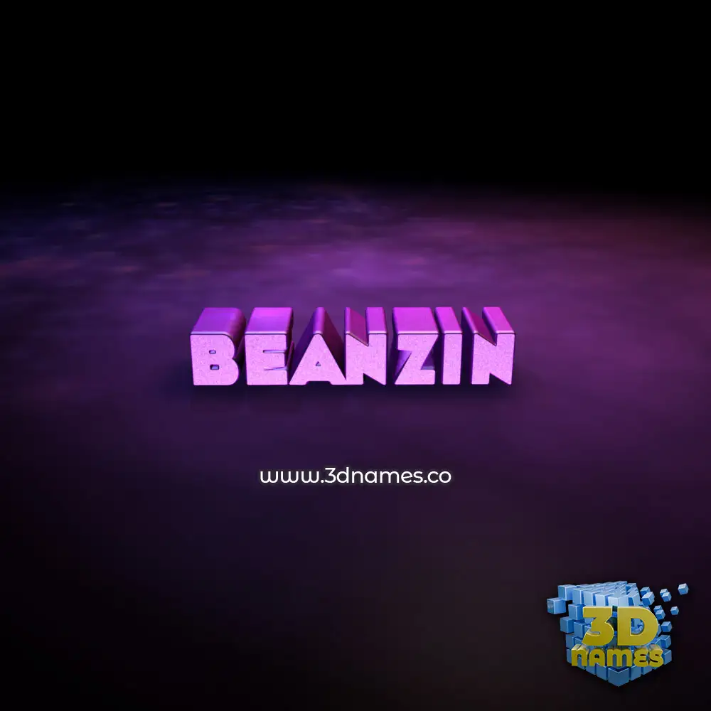 beanzin in Big Purple style - 3D name wallpaper