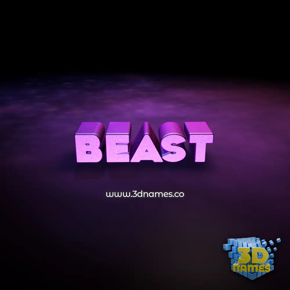 beast in Big Purple style - 3D name wallpaper