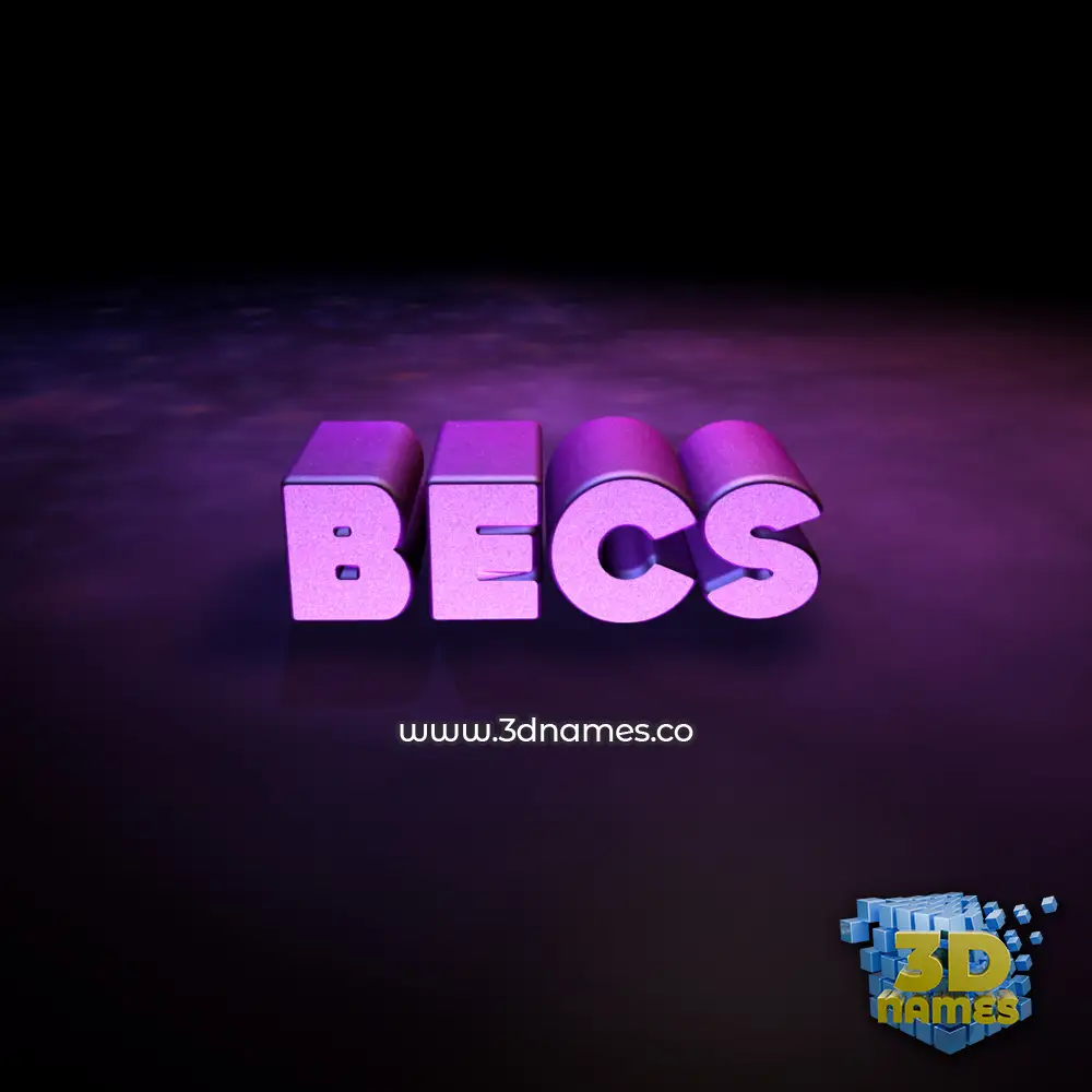 becs in Big Purple style - 3D name wallpaper