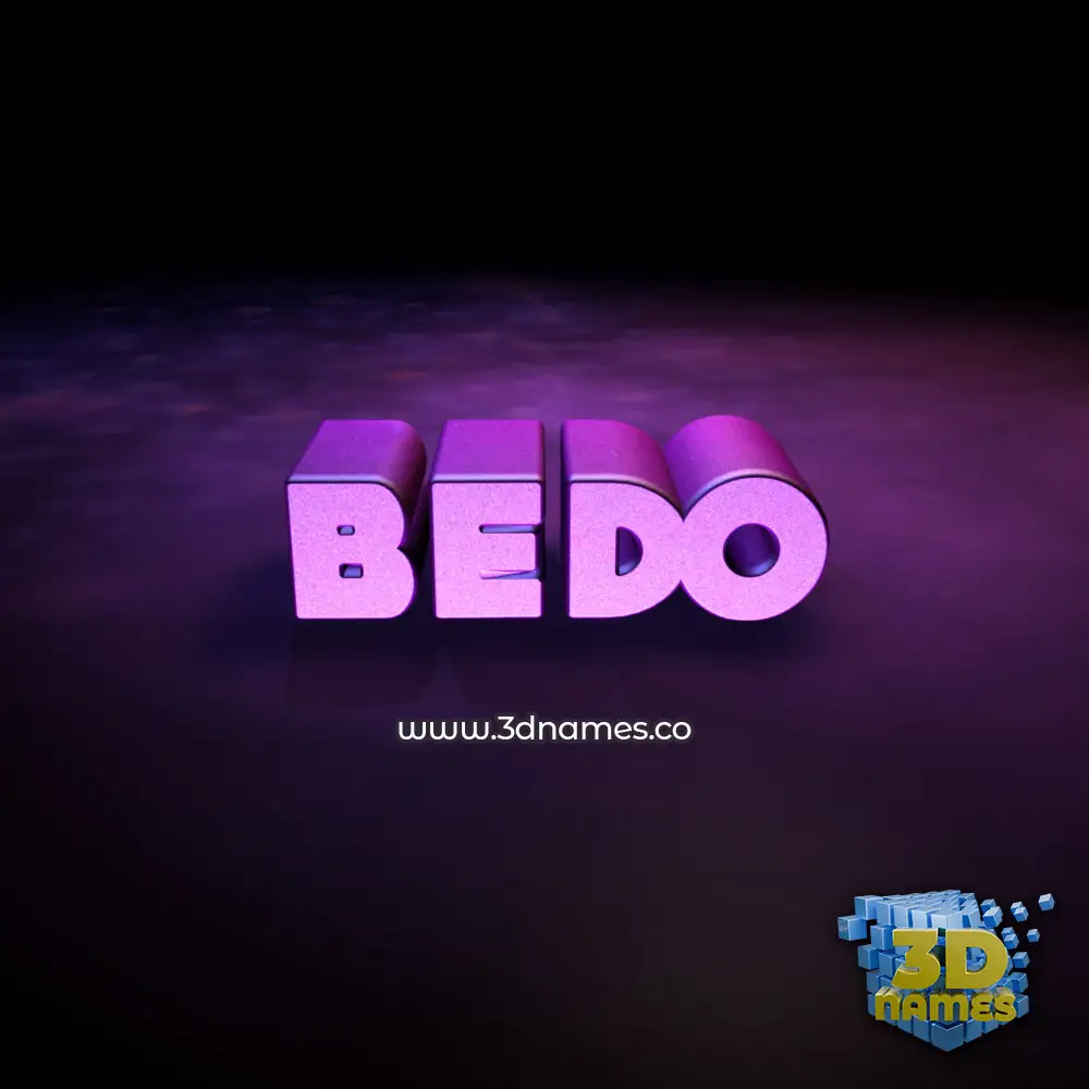bedo in Big Purple style - 3D name wallpaper