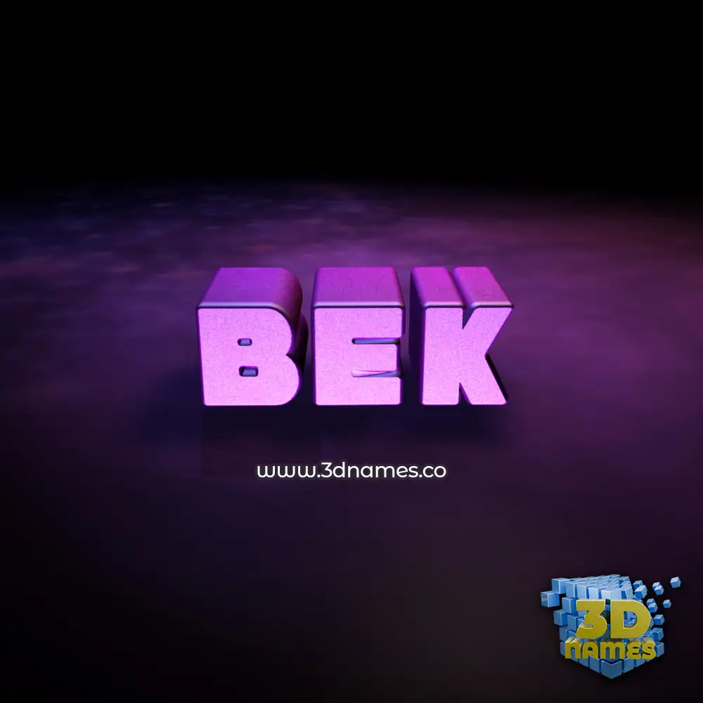 bek in Big Purple style - 3D name wallpaper