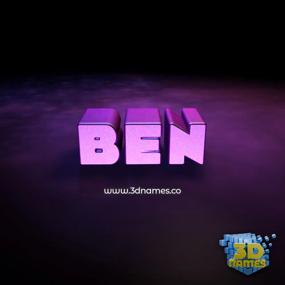 ben in Big Purple style - 3D name wallpaper