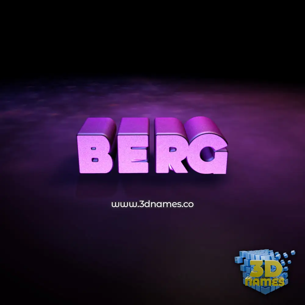 berg in Big Purple style - 3D name wallpaper