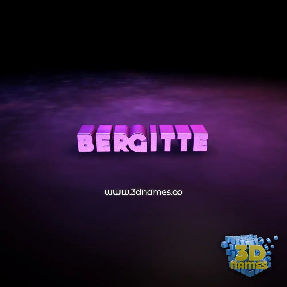 bergitte in Big Purple style - 3D name wallpaper