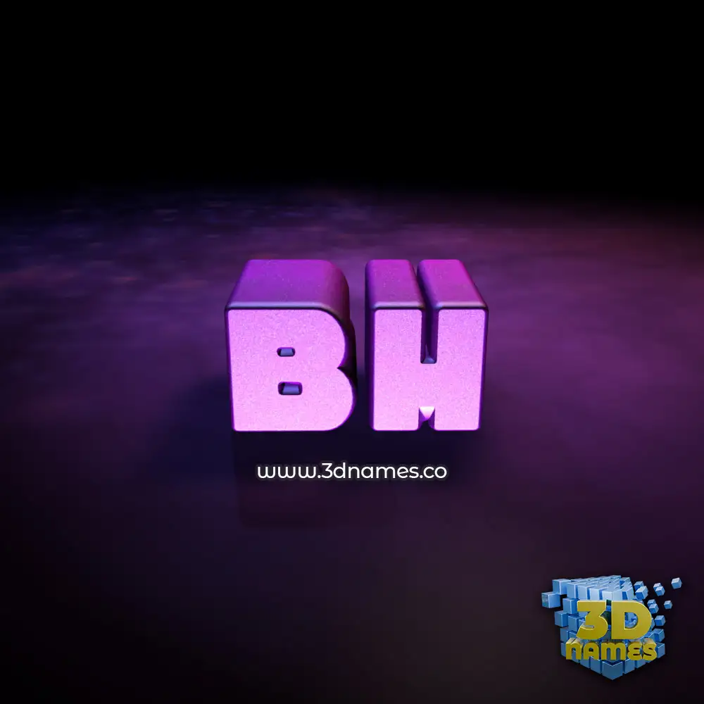 bh in Big Purple style - 3D name wallpaper