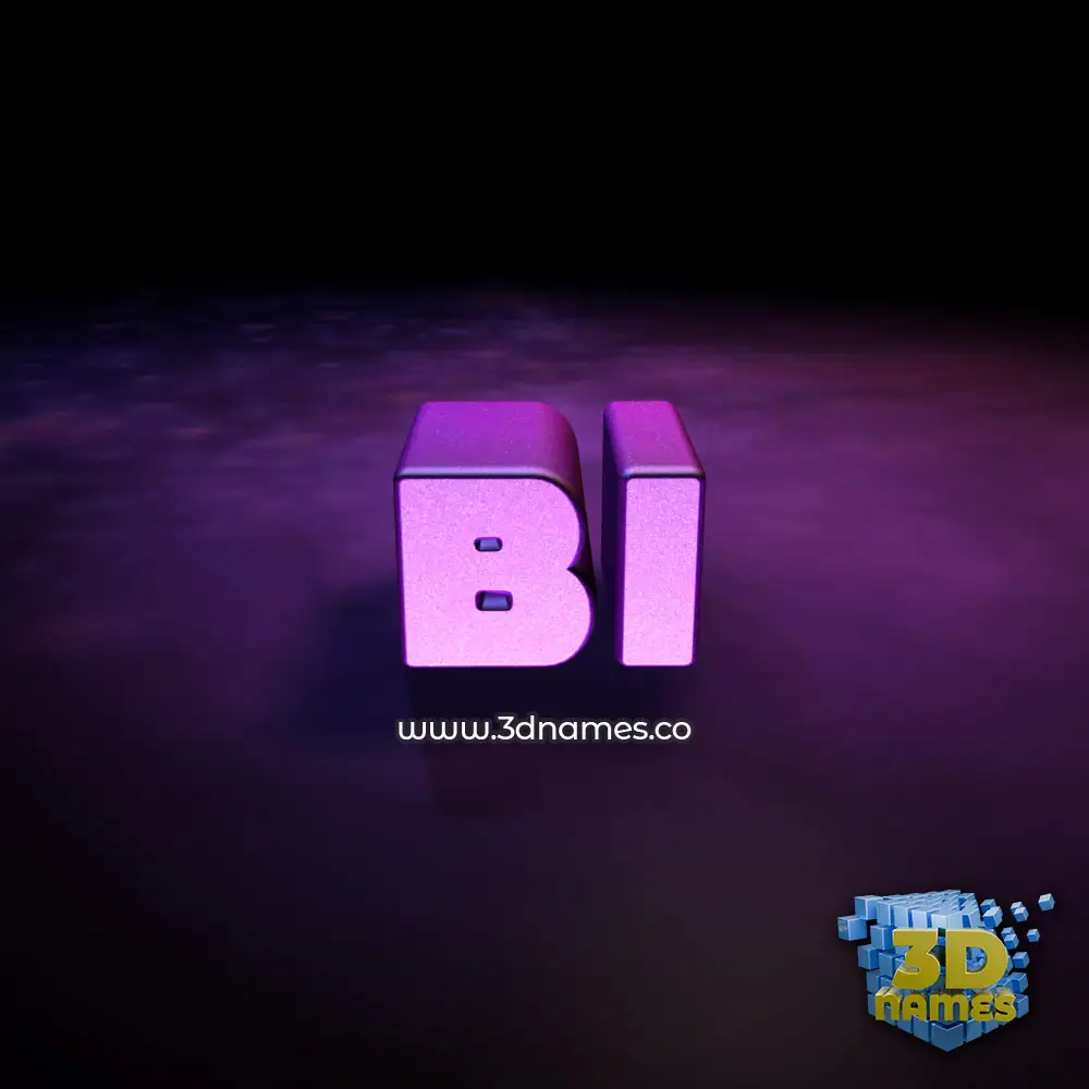 bi in Big Purple style - 3D name wallpaper