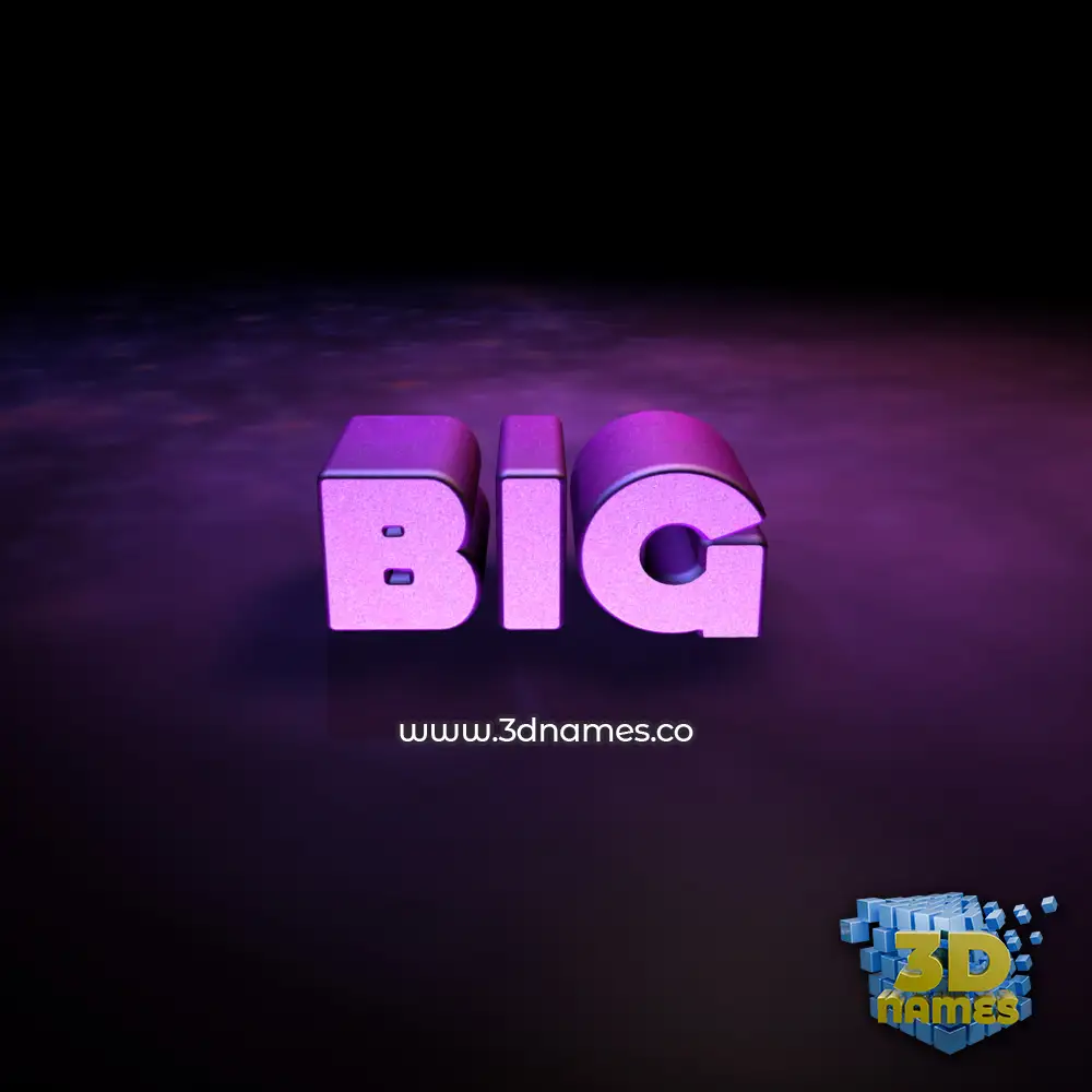big in Big Purple style - 3D name wallpaper