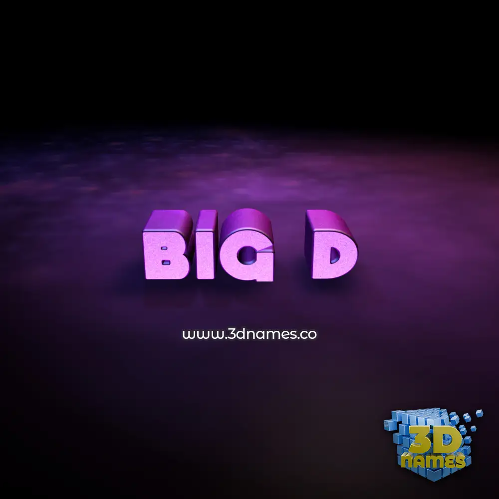 big d in Big Purple style - 3D name wallpaper