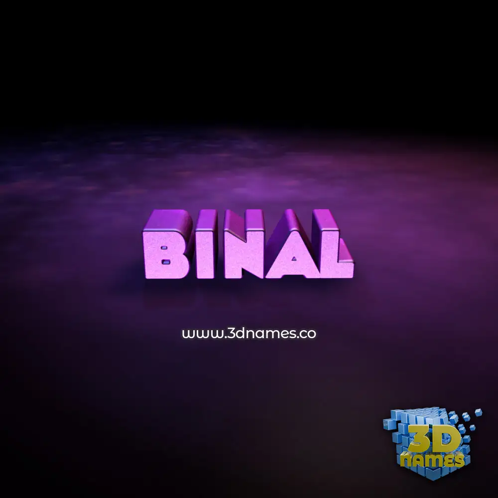 binal in Big Purple style - 3D name wallpaper