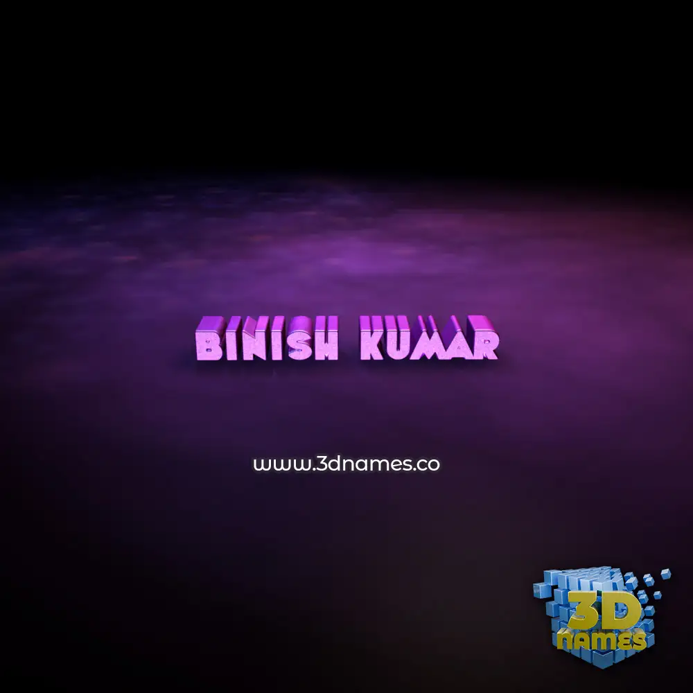 binish kumar in Big Purple style - 3D name wallpaper