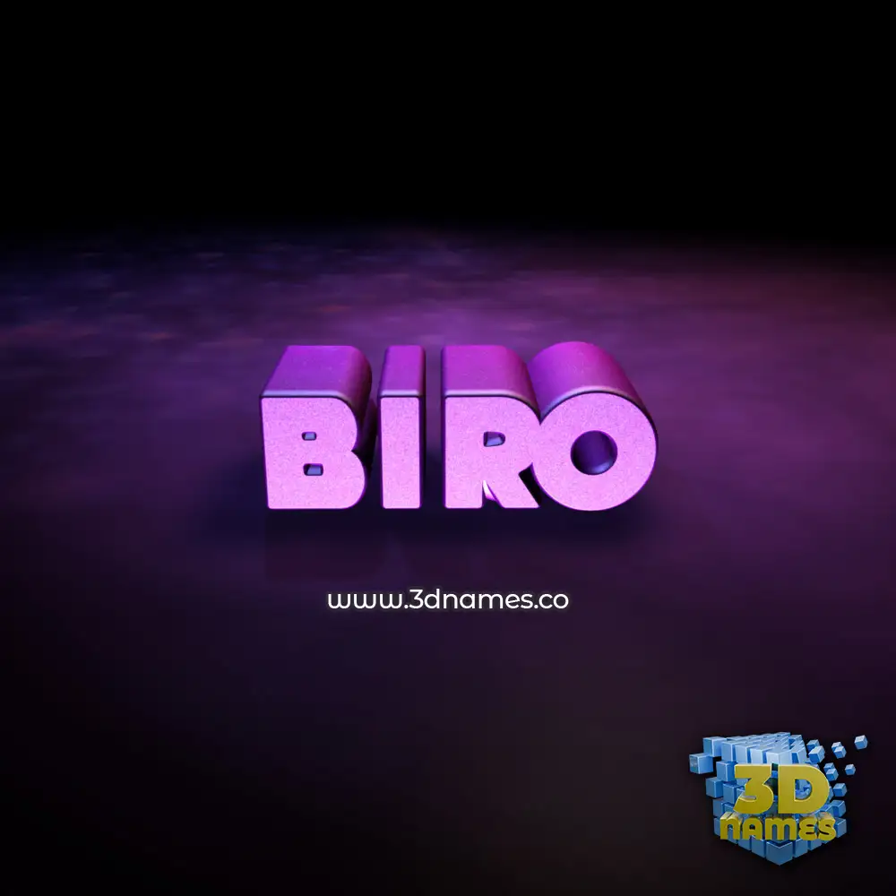 biro in Big Purple style - 3D name wallpaper
