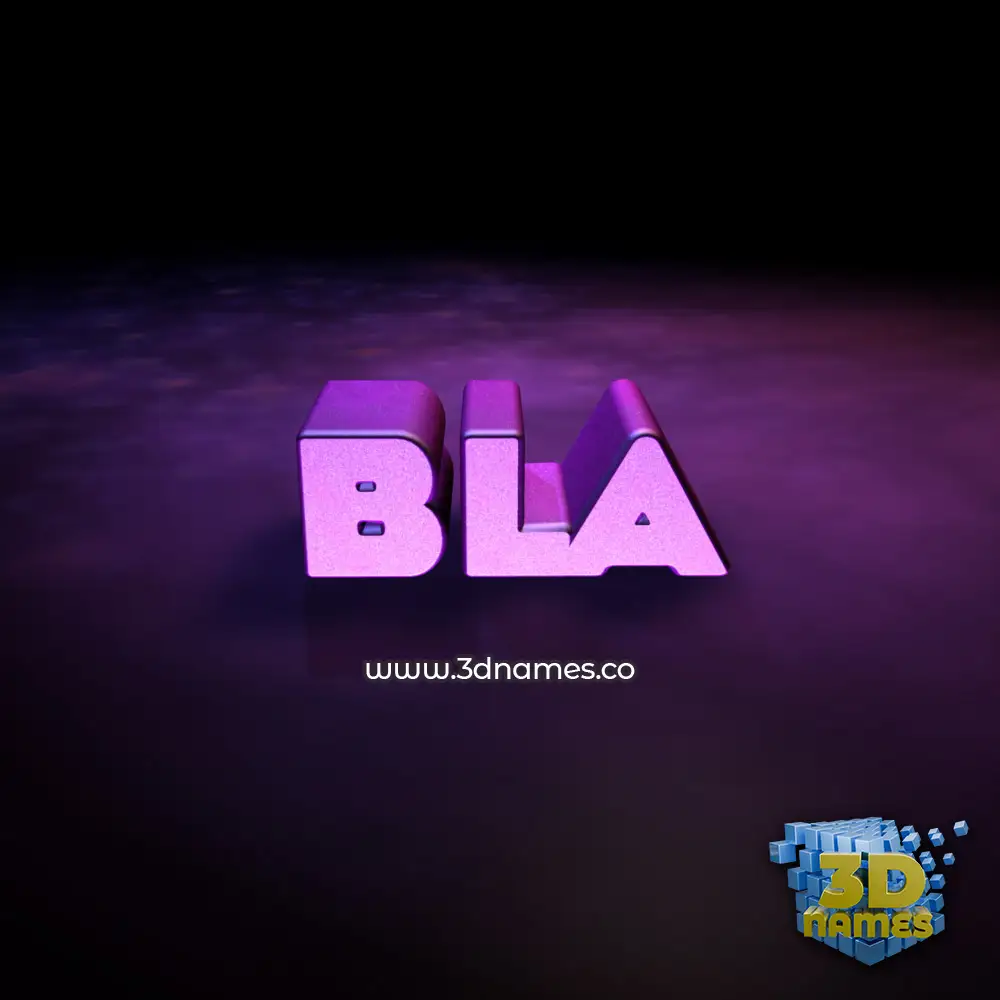 bla in Big Purple style - 3D name wallpaper