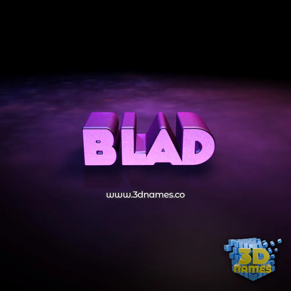 blad in Big Purple style - 3D name wallpaper
