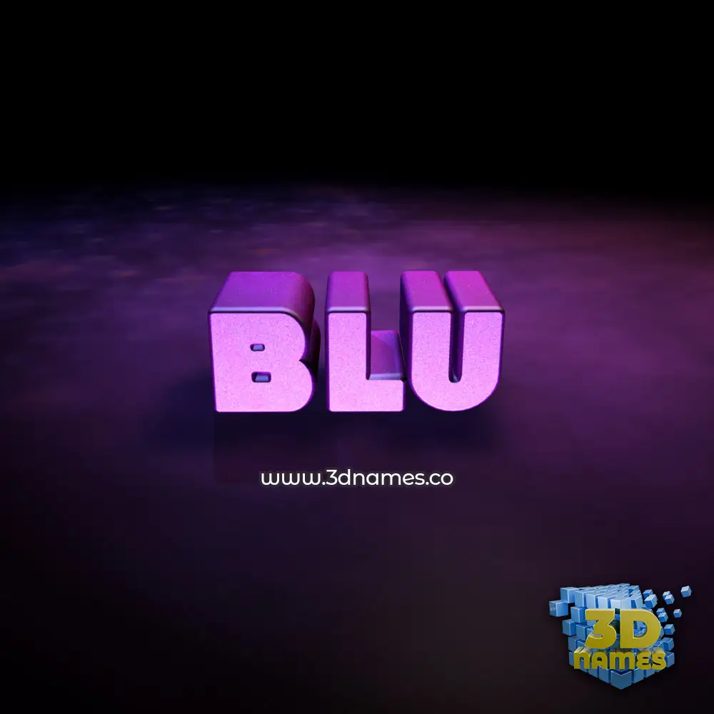 blu in Big Purple style - 3D name wallpaper