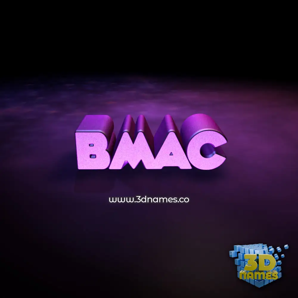 bmac in Big Purple style - 3D name wallpaper