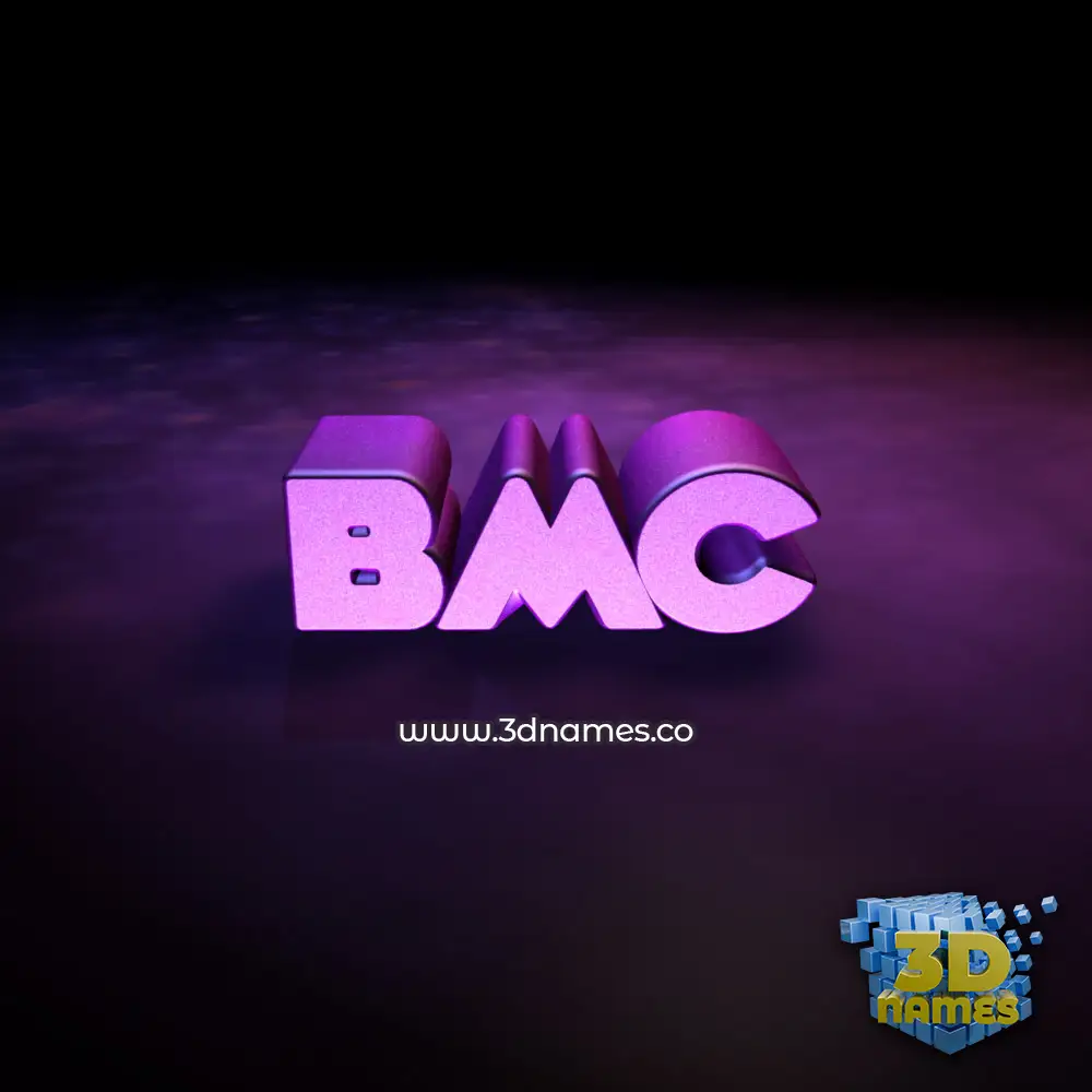 bmc in Big Purple style - 3D name wallpaper