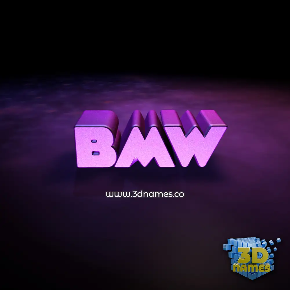 bmw in Big Purple style - 3D name wallpaper