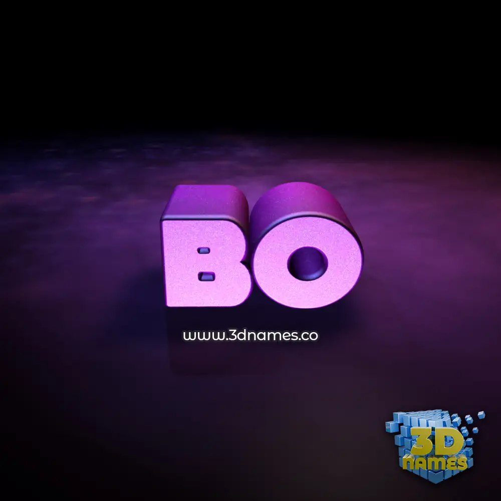bo in Big Purple style - 3D name wallpaper