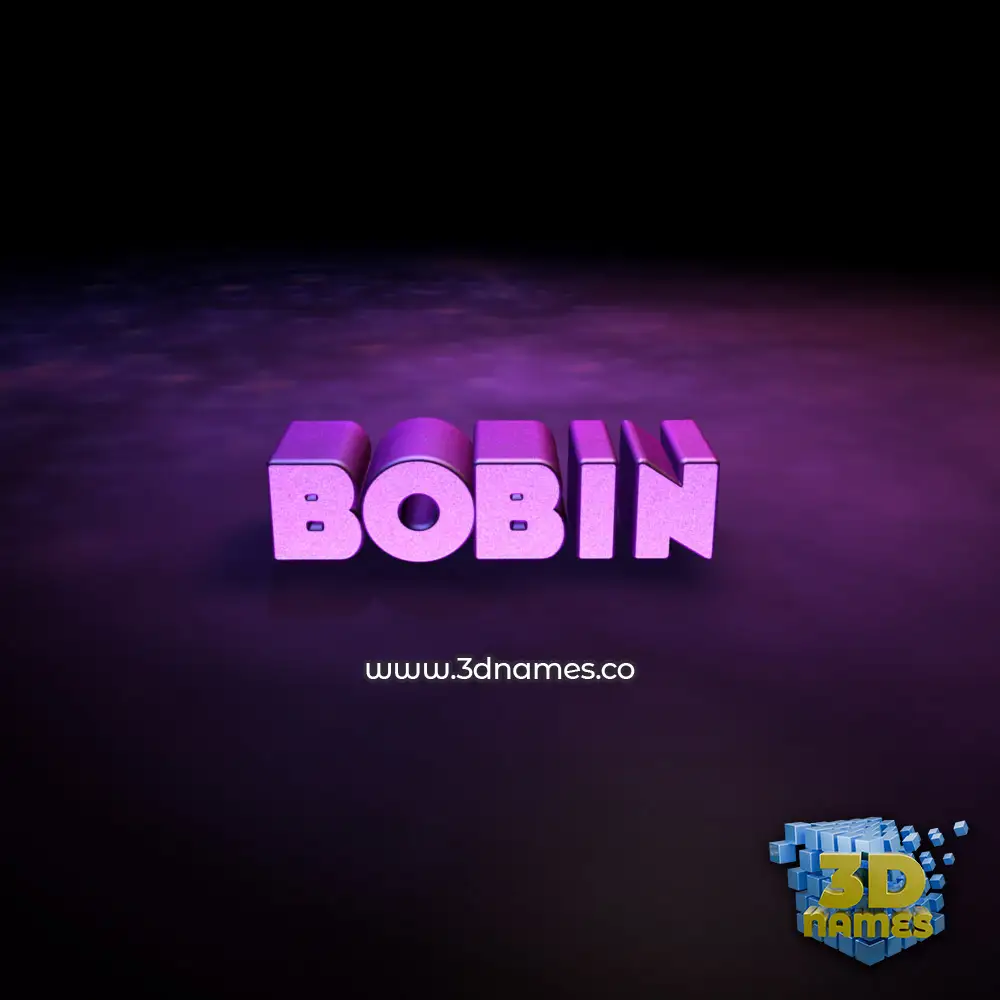 bobin in Big Purple style - 3D name wallpaper
