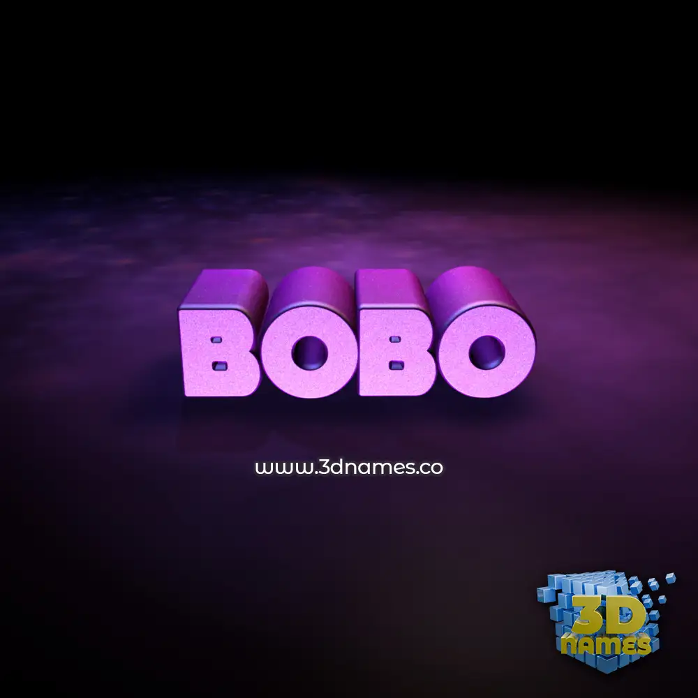 bobo in Big Purple style - 3D name wallpaper