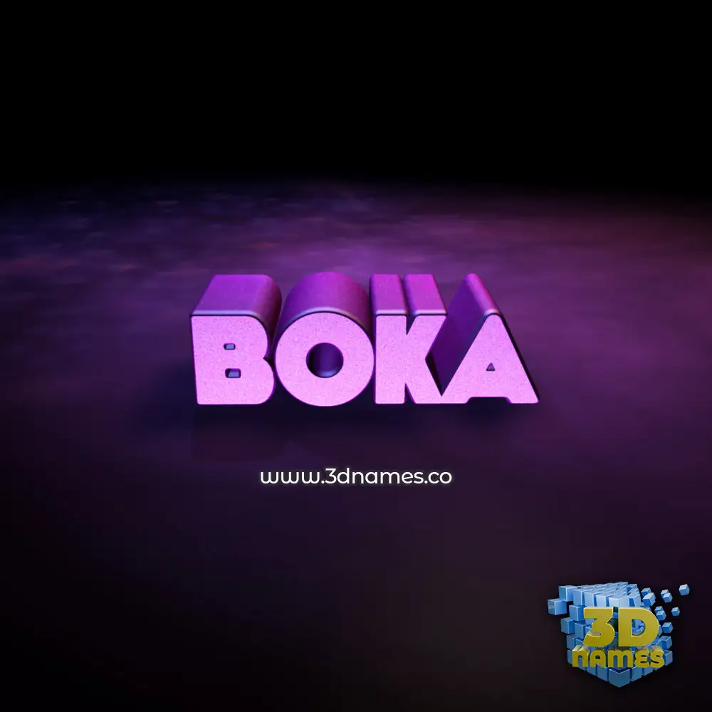 boka in Big Purple style - 3D name wallpaper