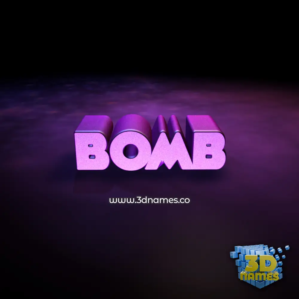 bomb in Big Purple style - 3D name wallpaper