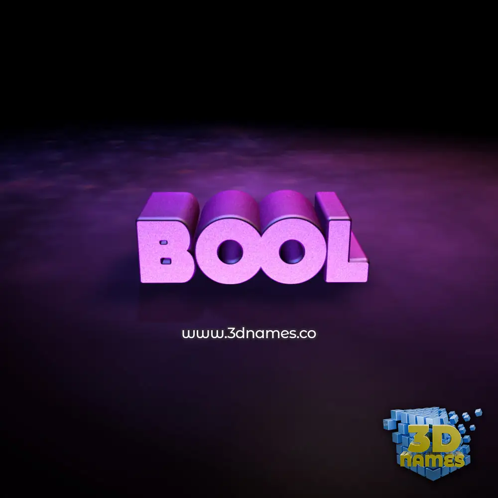 bool in Big Purple style - 3D name wallpaper