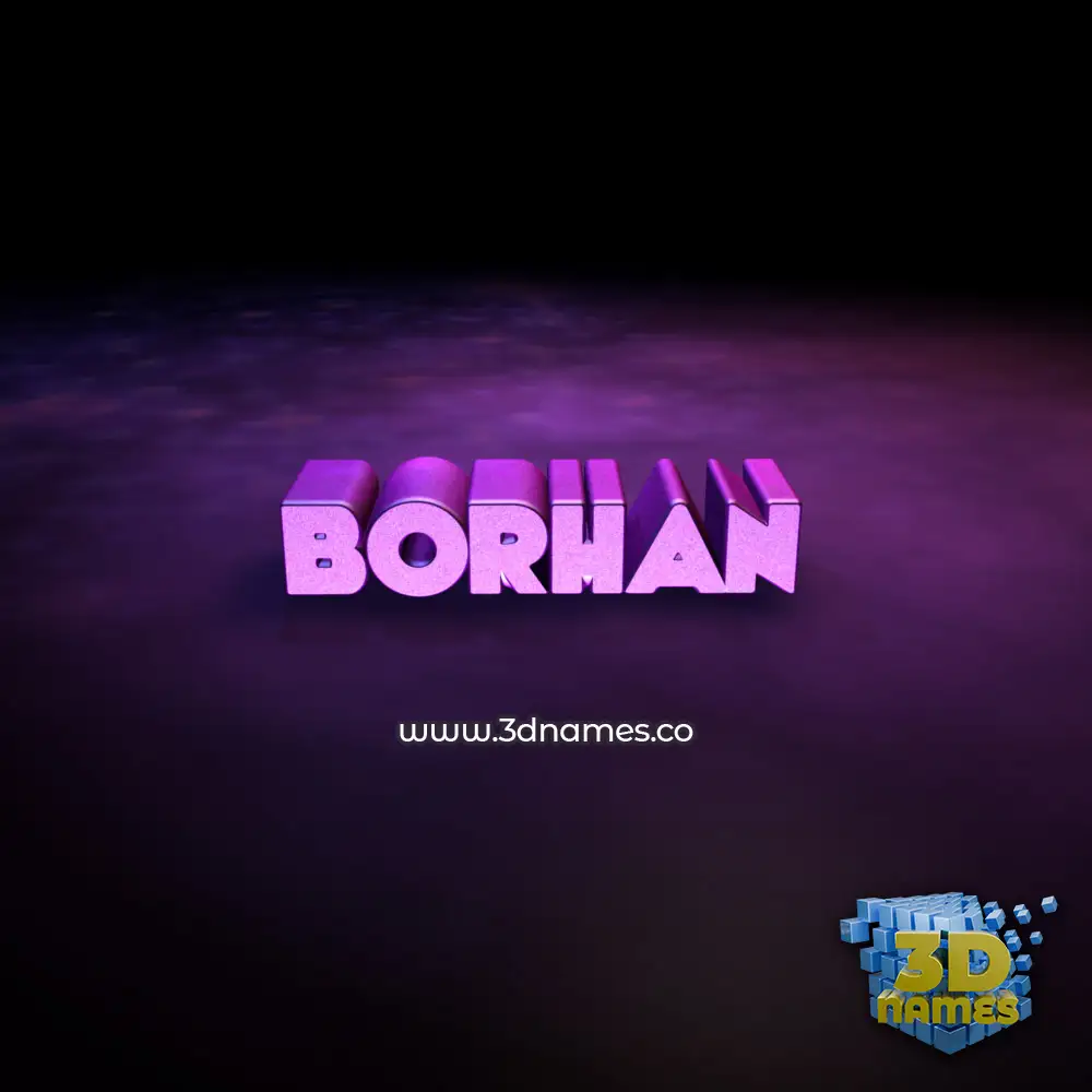 borhan in Big Purple style - 3D name wallpaper