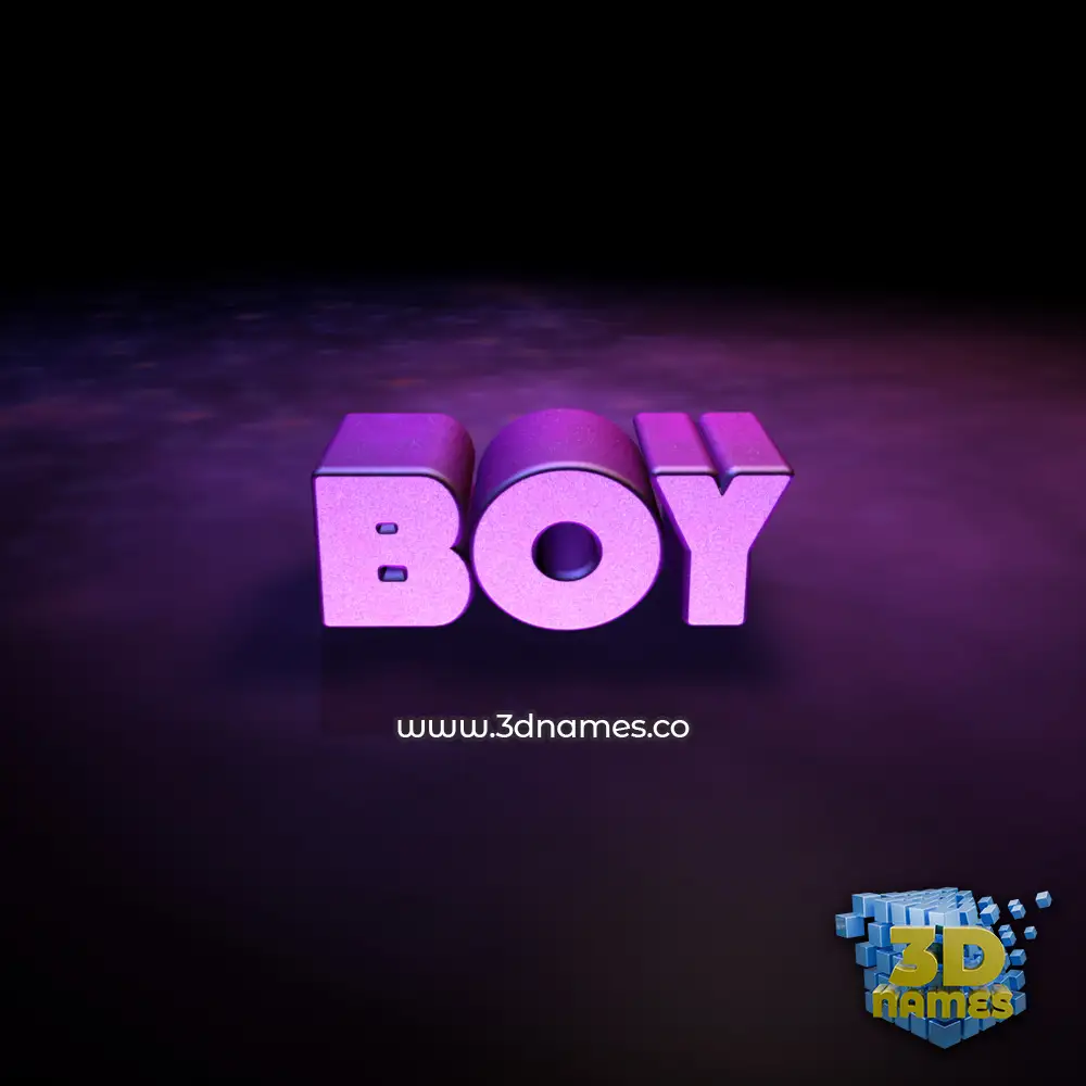 boy in Big Purple style - 3D name wallpaper