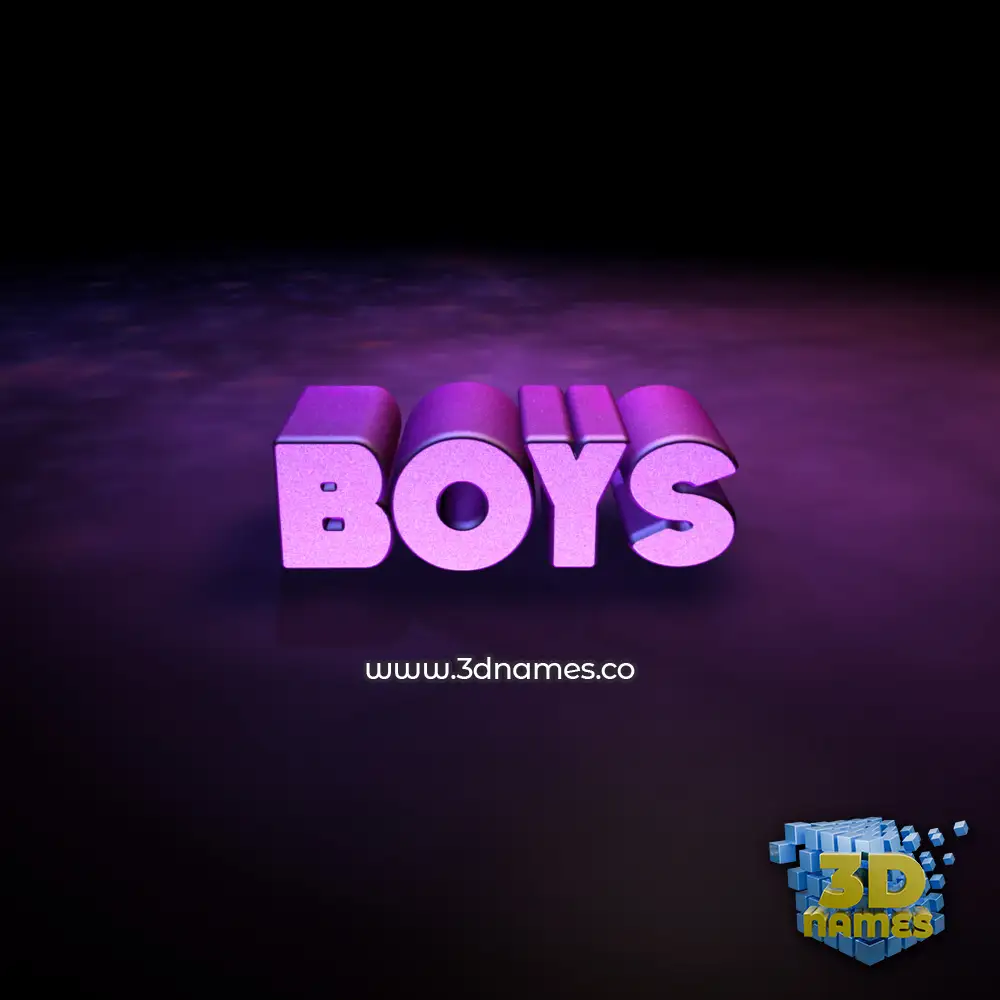 boys in Big Purple style - 3D name wallpaper