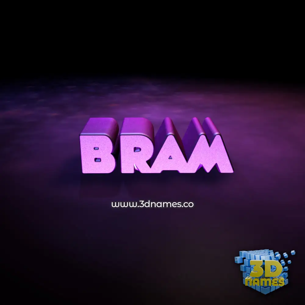 bram in Big Purple style - 3D name wallpaper