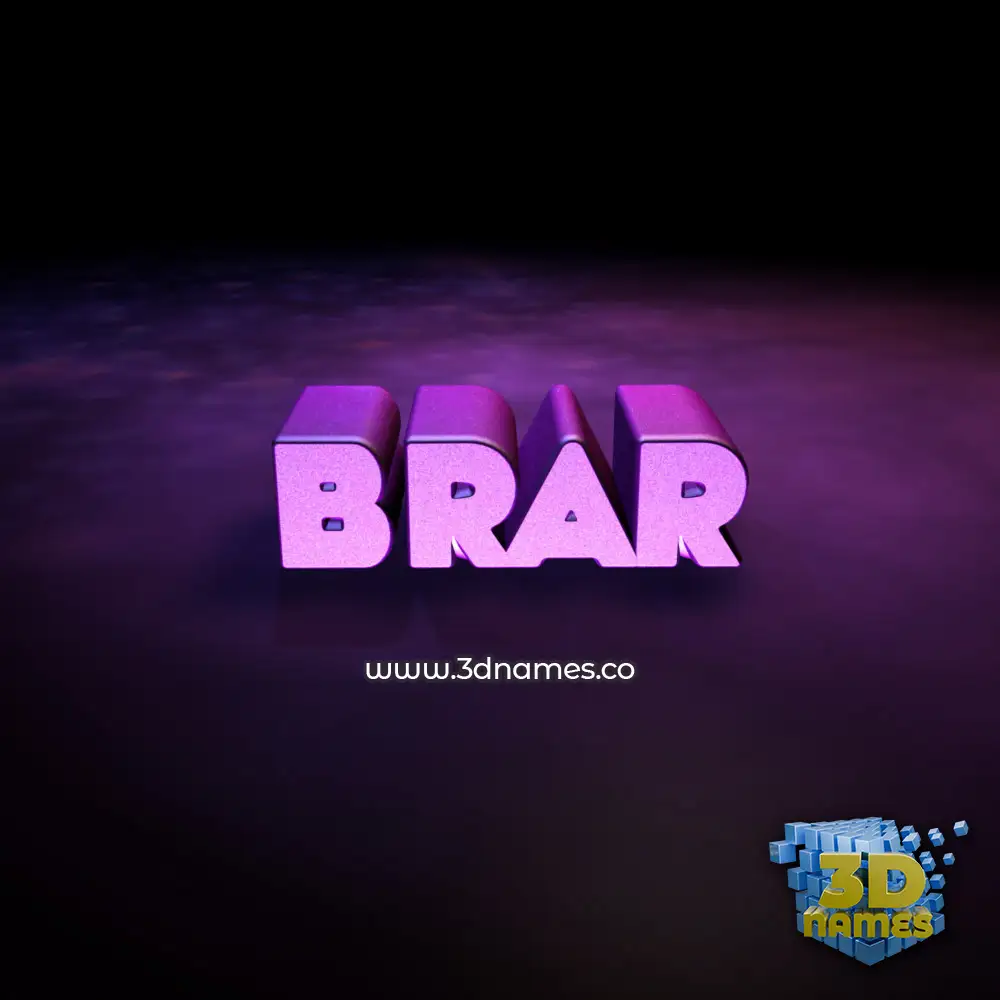 brar in Big Purple style - 3D name wallpaper