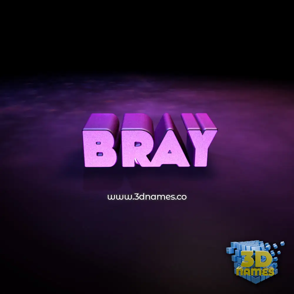 bray in Big Purple style - 3D name wallpaper