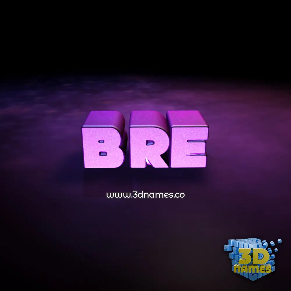 bre in Big Purple style - 3D name wallpaper