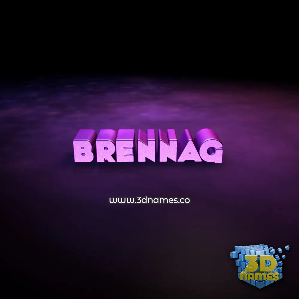 brennag in Big Purple style - 3D name wallpaper