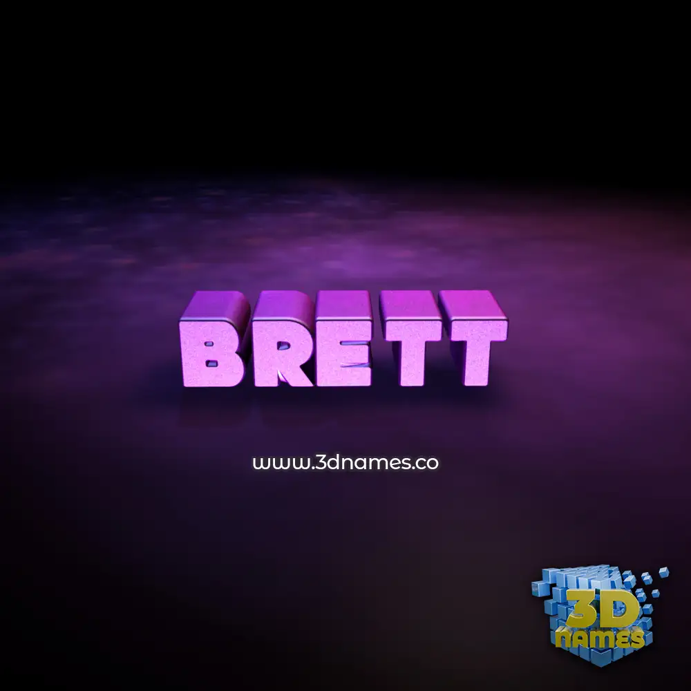 brett in Big Purple style - 3D name wallpaper