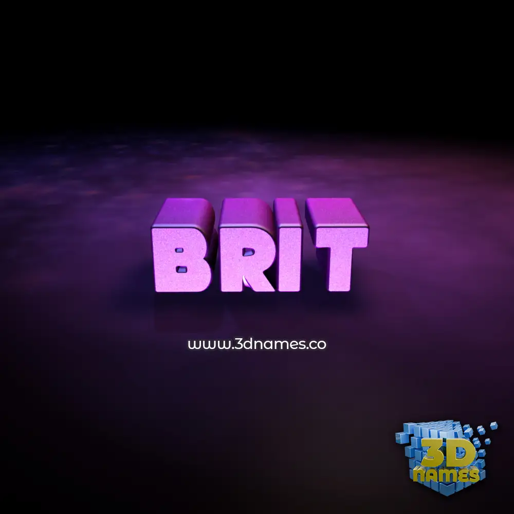 brit in Big Purple style - 3D name wallpaper
