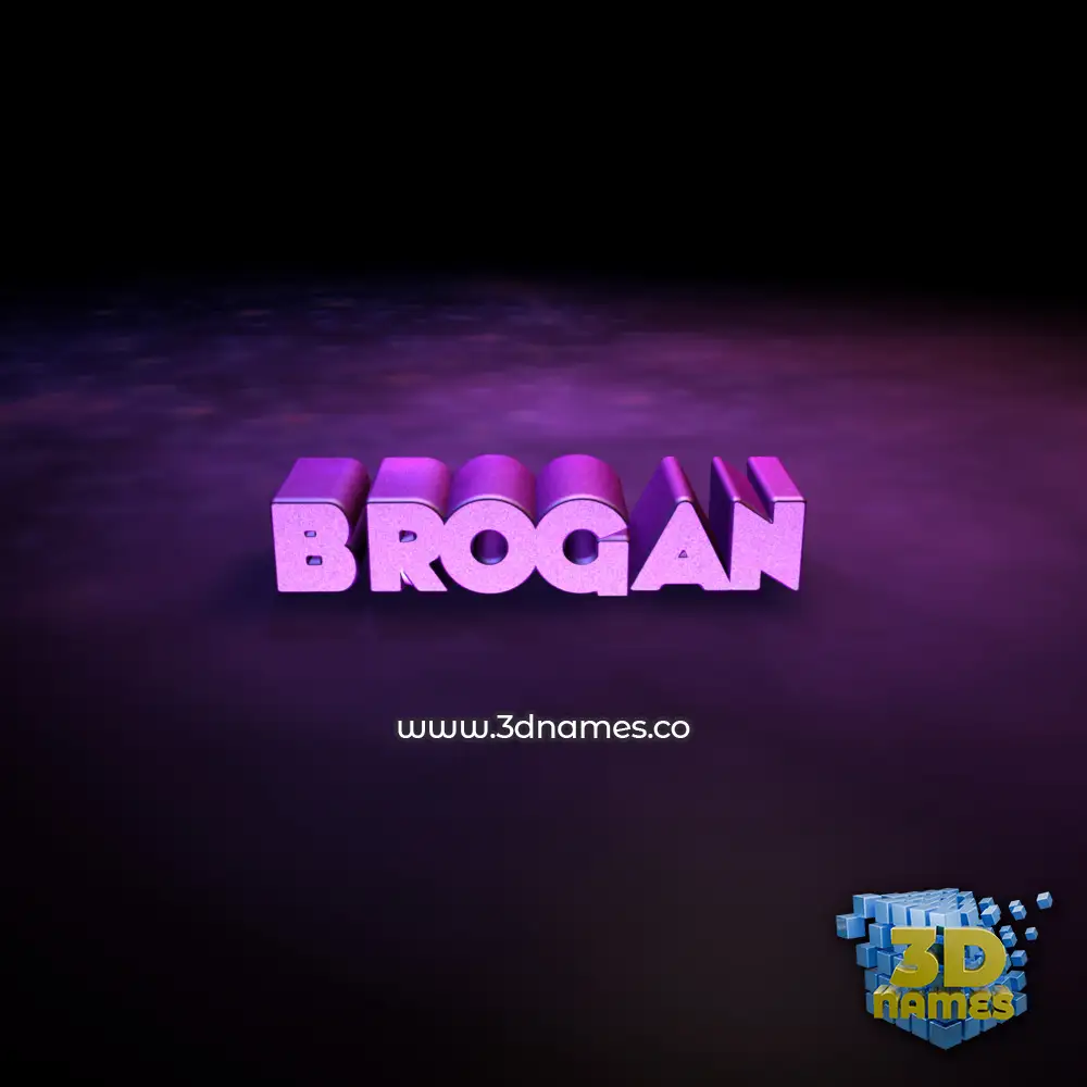 brogan in Big Purple style - 3D name wallpaper