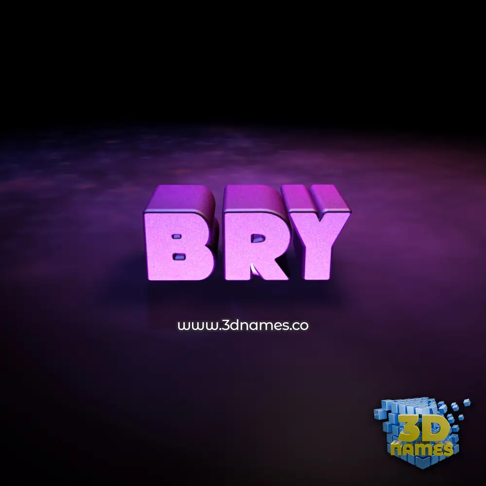 bry in Big Purple style - 3D name wallpaper