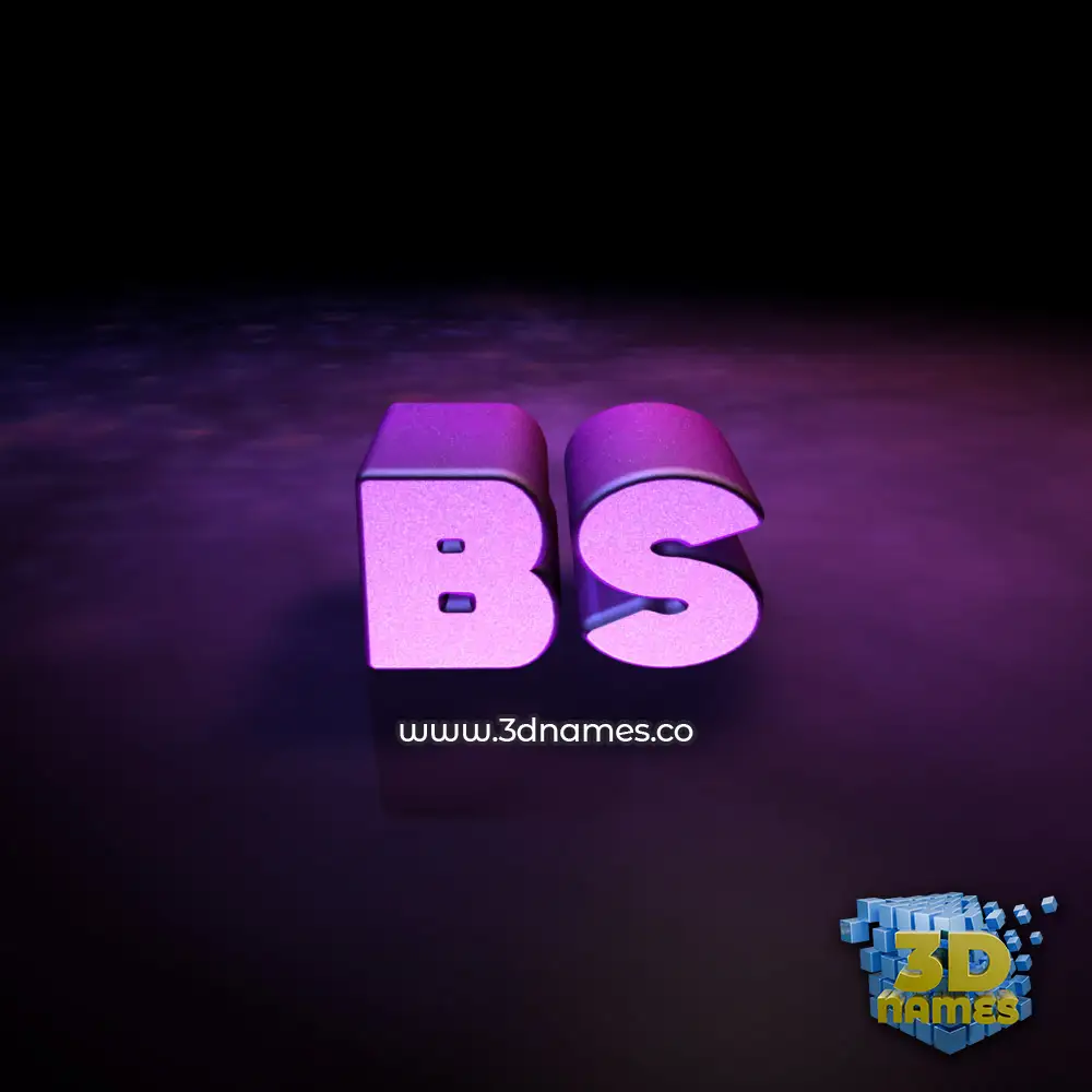 bs in Big Purple style - 3D name wallpaper